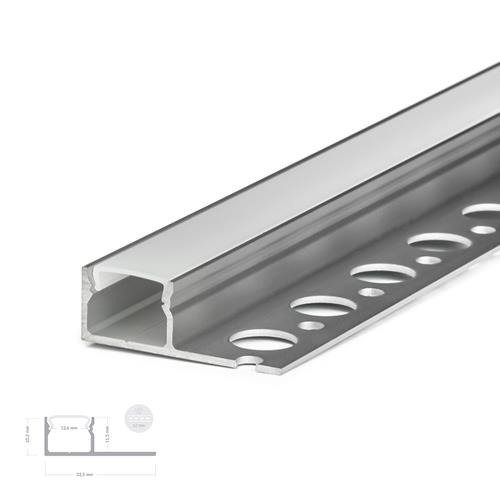 Alu Profil für LED UNI180 Milchglas Streifen Lichtleiste Aluminium