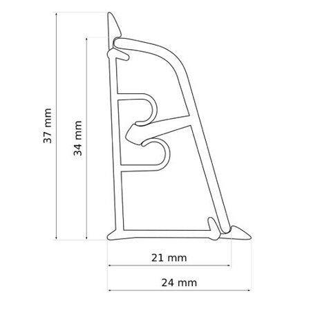 1,5m 2,5m Abschlussleiste Winkelleiste Wandabschlussleiste PVC 37mm ANTHRAZIT mit Montage Schrauben GRATIS