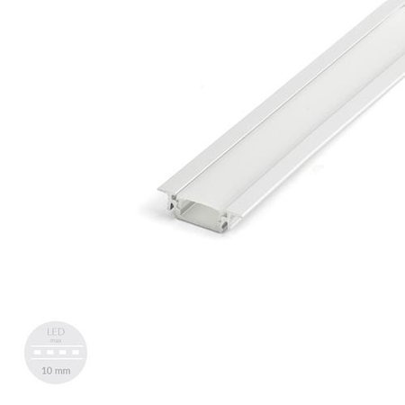 Alu Profil für LED EINBAU FLACH Satiniert Streifen Lichtleiste Aluminium 2m