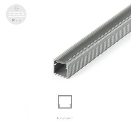 Alu Profil für LED MODELL E Transparent Streifen Lichtleiste Aluminium 1m - 2m