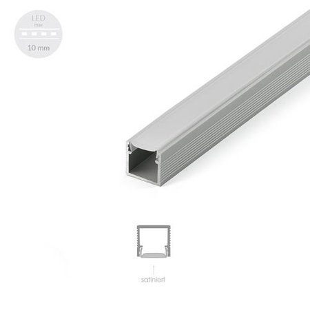 Alu Profil für LED MODELL F Satiniert Streifen Lichtleiste Aluminium 2m