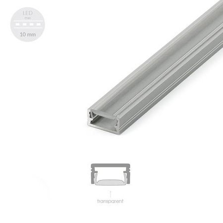 Alu Profil für LED MODELL G Transparent Streifen Lichtleiste Aluminium 2m