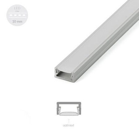 Alu Profil für LED MODELL H Satiniert Streifen Lichtleiste Aluminium 2m