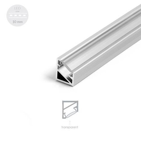 Alu Profil für LED MODELL K Transparent Streifen Lichtleiste Aluminium 1m - 2m