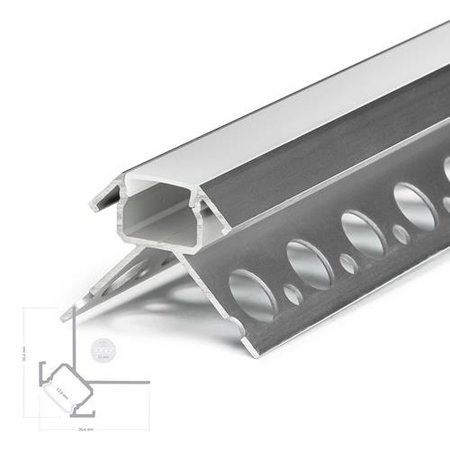 Alu Profil für LED UNI270 Milchglas Streifen Lichtleiste Aluminium 2m