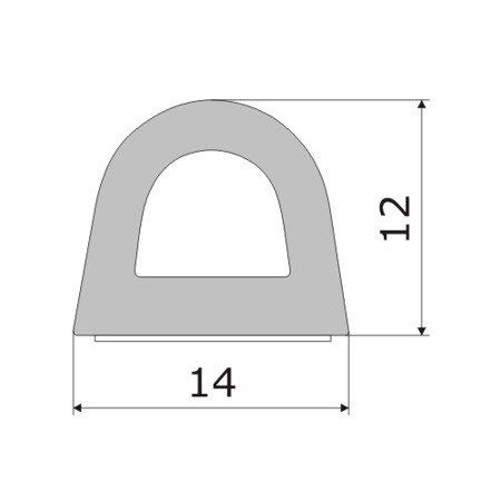 Gummidichtung Selbstklebende Profil D-55 14x12mm Weiß