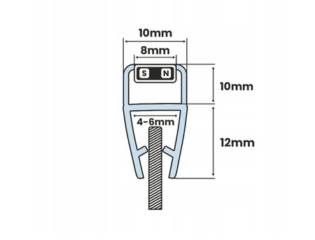 Magnetdichtung Dichtung Transparent Duschtürdichtung 4mm 5mm 6mm