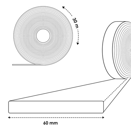 Nageldichtband Unterspannbahn Tackerband Dichtband Selbstklebendes 60mm Rolle 30m
