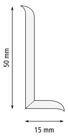 Weichsockelleiste Selbstklebend Knickwinkel Weich Sockel Gummi PVC 50 x 15mm ASHGRAU