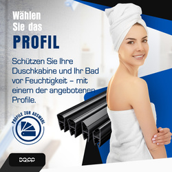 Magnetdichtung Dichtung Schwarz Duschtürdichtung 4mm 6mm