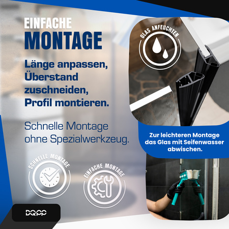 Magnetdichtung Dichtung Schwarz Duschtürdichtung 6mm 8mm