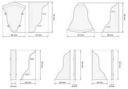 2m Fussleiste 52mm ULME KANADISCH Fußleiste Leiste Sockelleiste Laminatleiste Bodenleiste PVC + Montagematerial GRATIS