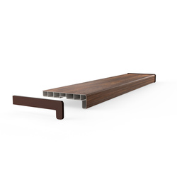 Fensterbank Fensterbrett für den Innenbereich PVC Tiefe 40cm NUSS + Endkappen GRATIS!