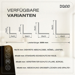 Selbstklebender PVC-Winkel für Außenecken 40×40mm SCHWARZ 2m