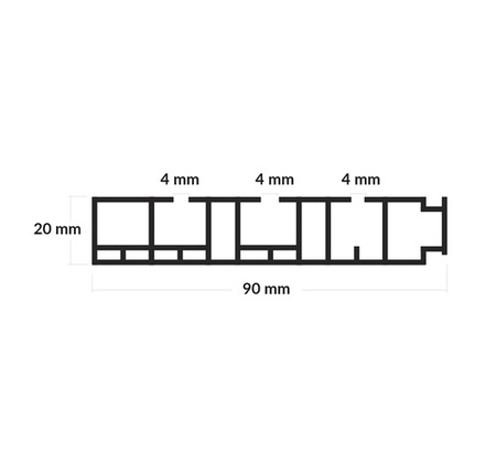 Gardinenschienen PVC 3-Läufig Vorhangsschiene Innenlaufschienen Deckenschiene Weiß 90cm 100cm 150cm