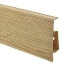 2,5m Fussleiste PVC 75mm Eiche Klassisch + Montagematerial Gratis