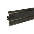 2m Fussleiste 62mm PEKAN GRAPHIT Fußleiste Leiste Sockelleiste Laminatleiste Bodenleiste PVC + Montagematerial GRATIS