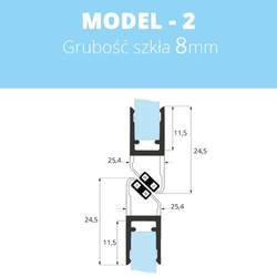 1 PAAR Duschdichtung Magnetdichtung 6-8mm MODEL 2