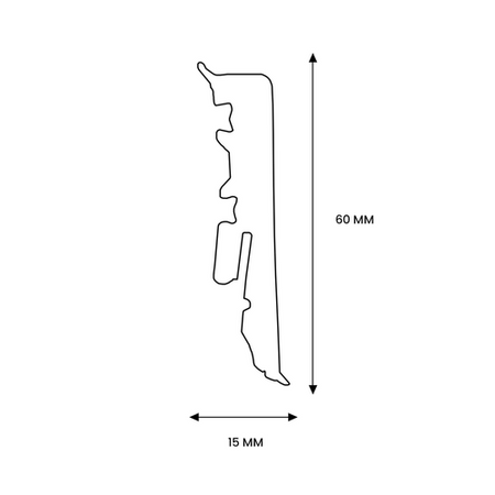 Fussleiste 2,2m Kunststoff PVC Geschäumtes Eiche Saintes