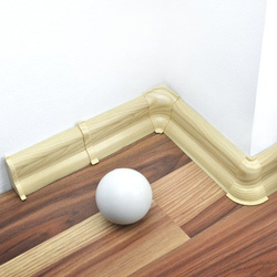 2,5m Fussleiste 52mm AHORN Fußleiste Leiste Sockelleiste Laminatleiste Bodenleiste + Montagematerial GRATIS