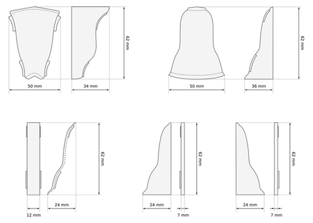 62mm Innenecke PEKAN GRAPHIT 1 Stk.