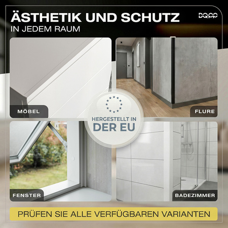 Selbstklebender PVC-Winkel für Außenecken 40×40mm Weiß 2m