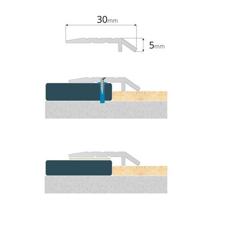 100cm Ausgleichsprofil 5mm GOLD