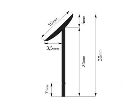 4,2m Dichtungsprofil Nischenprofil Dichtleiste Leiste Fugen PVC ALUMINIUM