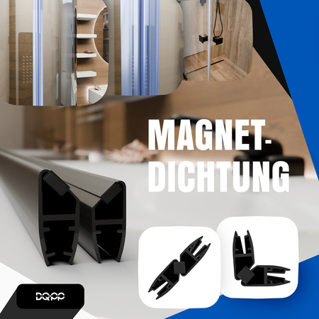 Magnetdichtung Dichtung Schwarz Duschtürdichtung 6mm 8mm