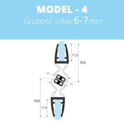 1 PAAR Duschdichtung Magnetdichtung 6-8mm MODEL 4
