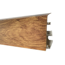 2,5m Fussleiste PVC 70mm Eiche Verbrannt + Montagematerial Gratis