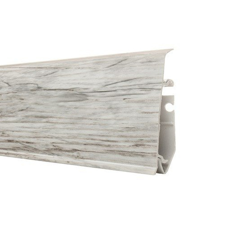 2,5m Fussleiste PVC 70mm Fresco + Montagematerial Gratis