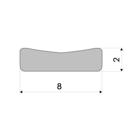 Gummidichtung Selbstklebende Profil I-31 8x2mm Weiß