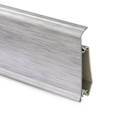 2,5m Fussleisten PVC LP70 Inox + Montagematerial Gratis