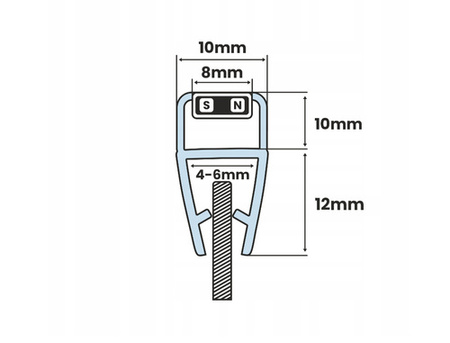 Magnetdichtung Dichtung Transparent Duschtürdichtung 4mm 5mm 6mm