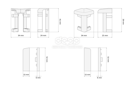 50mm Innenecke BRAUN 1 Stk.