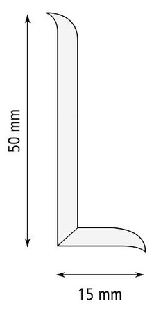 Weichsockelleiste Selbstklebend Knickwinkel Weich Sockel Gummi PVC 50 x 15mm BEIG