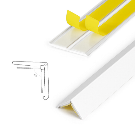 Knickwinkel 25x25mm Fensterleiste Winkel Winkelleiste Selbstklebend Abdeckleiste Kunststoffleiste