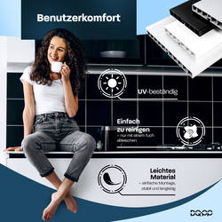 1,5m Sockelblende Küche Einbauküche Küchensockel Modern Sockel 150mm PCV SCHWARZ GLÄNZEND