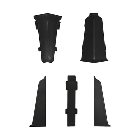 2,5m Fussleisten PVC LP70 Schwarz + Montagematerial Gratis