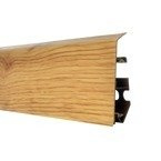 2,5m Fussleiste PVC 70mm Eiche Rustikal + Montagematerial Gratis