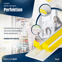 Knickwinkel 25x25mm Fensterleiste Winkel Winkelleiste Selbstklebend Abdeckleiste Kunststoffleiste