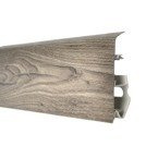 2m Fussleiste 70mm EICHE STEIN Fußleiste Leiste Sockelleiste Laminatleiste Bodenleiste PVC + Montagematerial GRATIS