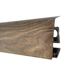 2,5m Fussleiste PVC 70mm Sandelbaum + Montagematerial Gratis