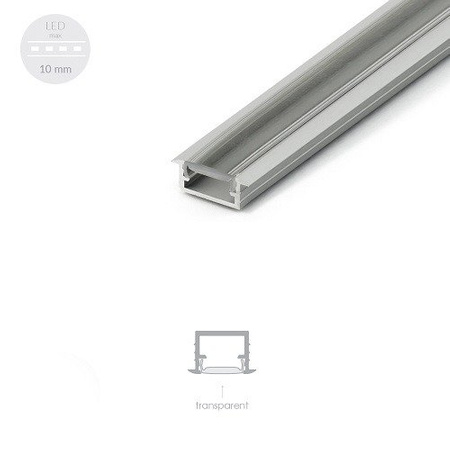 Alu Profil für LED MODELL C Transparent Streifen Lichtleiste Aluminium 2m