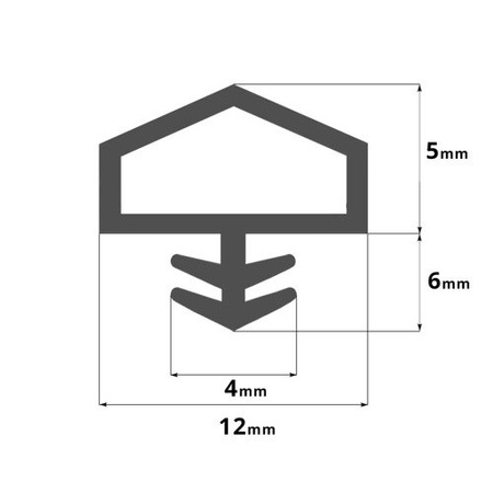 KD-11 Dichtung 12×5 mm TPS, Weiß – Ideal für Innen- und Außentüren aus Holz, Türrahmen und Zargen
