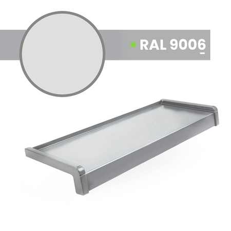 Fensterbank Stahl Aussen Außenfensterbank Fensterbrett Stahlblech Breite 25cm RAL 9006 SILBER