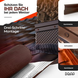 Kaminanschlussband Wandanschlussband Dachanschlussband 3D Struktur ALU Dachrolle KASTANIENROT