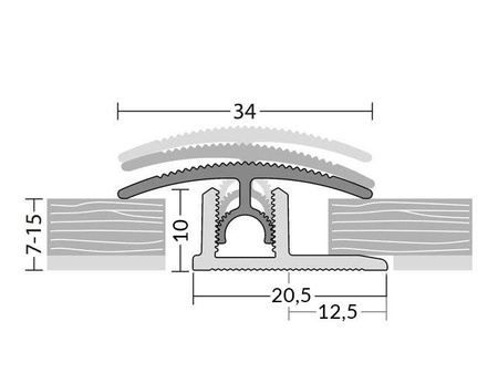 Übergangsprofil Klick 34mm PROFI-TEC 90cm BRAUN