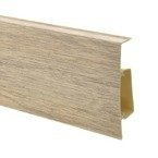 2,5m Fussleiste PVC 75mm Eiche Nevada + Montagematerial Gratis